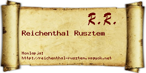 Reichenthal Rusztem névjegykártya